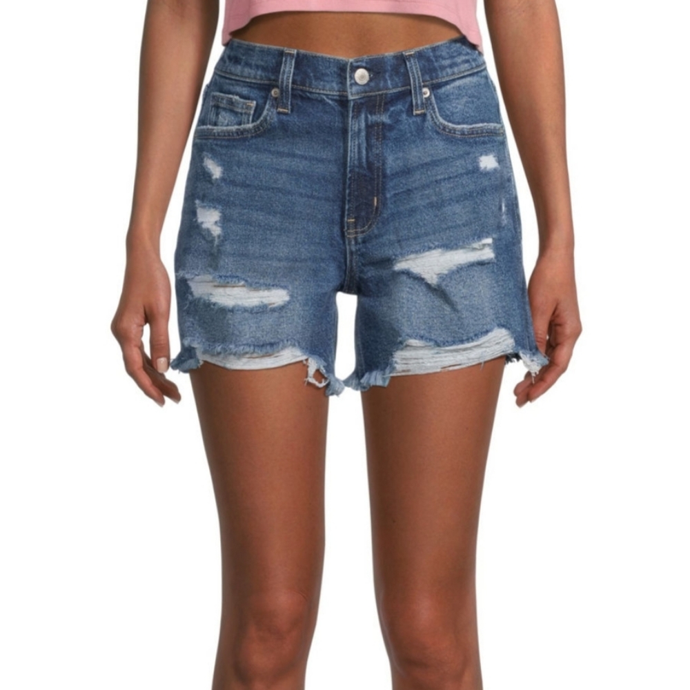 Arizona High Rise Ripped Denim Shorts - Picture 6 of 8